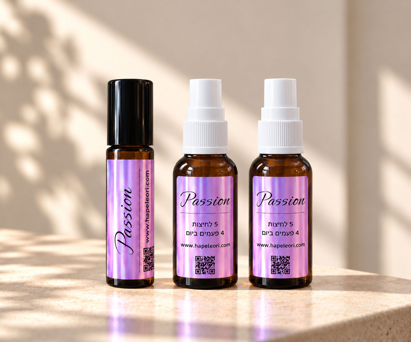 Sunlit-Trio-of-Amber-Passion-Bottles